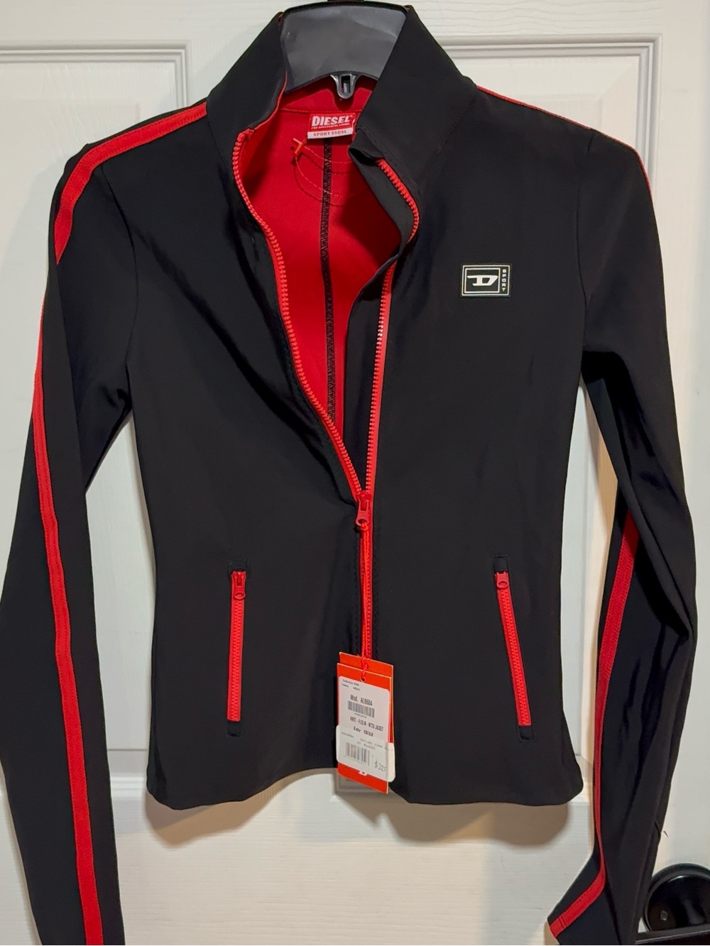 Diesel Sport Black Jacket with Red Trim